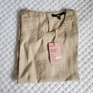 Quince Linen Tank in Tan
